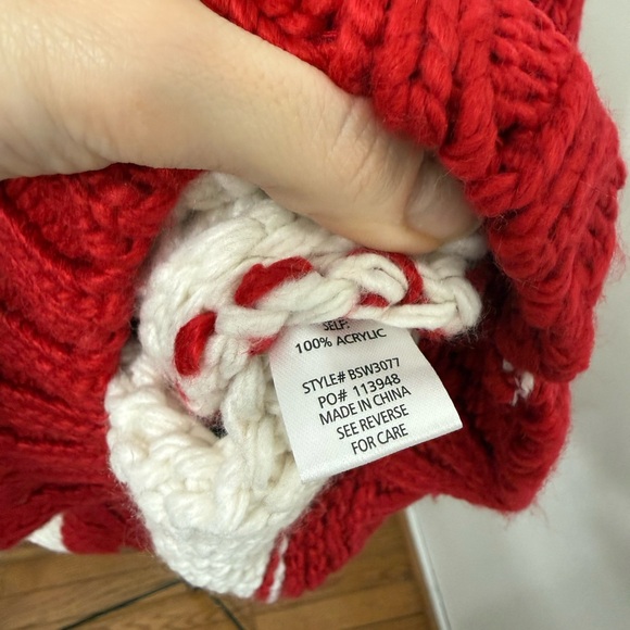 Altar'd State Bold Red and White Sweater - Picture 8 of 9